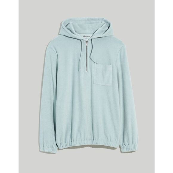 Madewell Terry Cloth Quarter-Zip Mens Hoodie Sweatshirt Size L - Picture 2 of 7